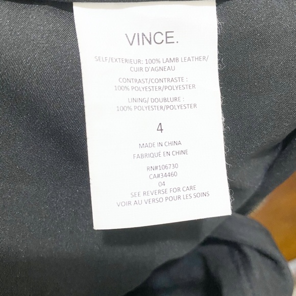 Vince Belted Super Soft Lamb Leather Jogger Pants 4 Black on Black - Picture 7 of 9
